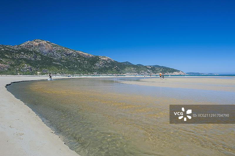 潮汐河流入海洋，澳大利亚维多利亚州威尔逊斯角国家公园图片素材