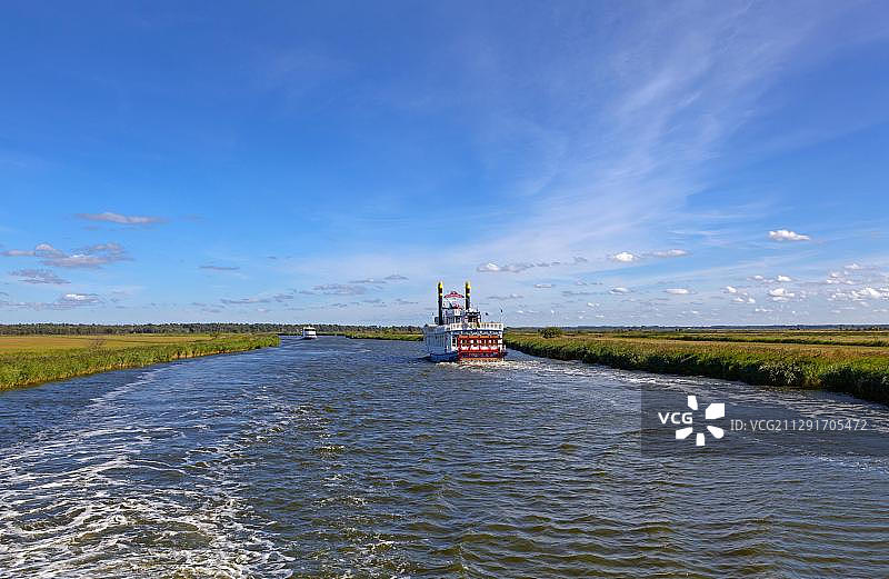 普雷罗河星号桨轮船，德国图片素材