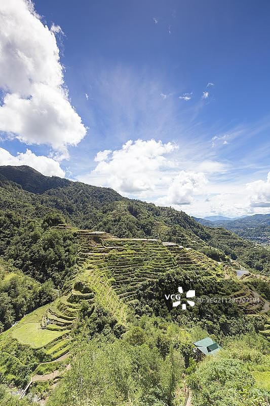 从巴纳韦观景点看到的菲律宾巴纳韦的梯田景色图片素材
