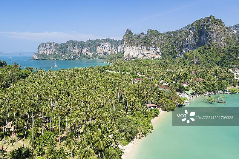 泰国甲米府哈莱莱西海滩和哈莱莱东海滩观景点图片素材