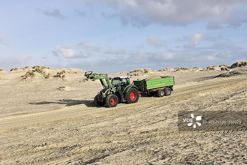 德国博尔库姆海岸防护沙丘图片素材