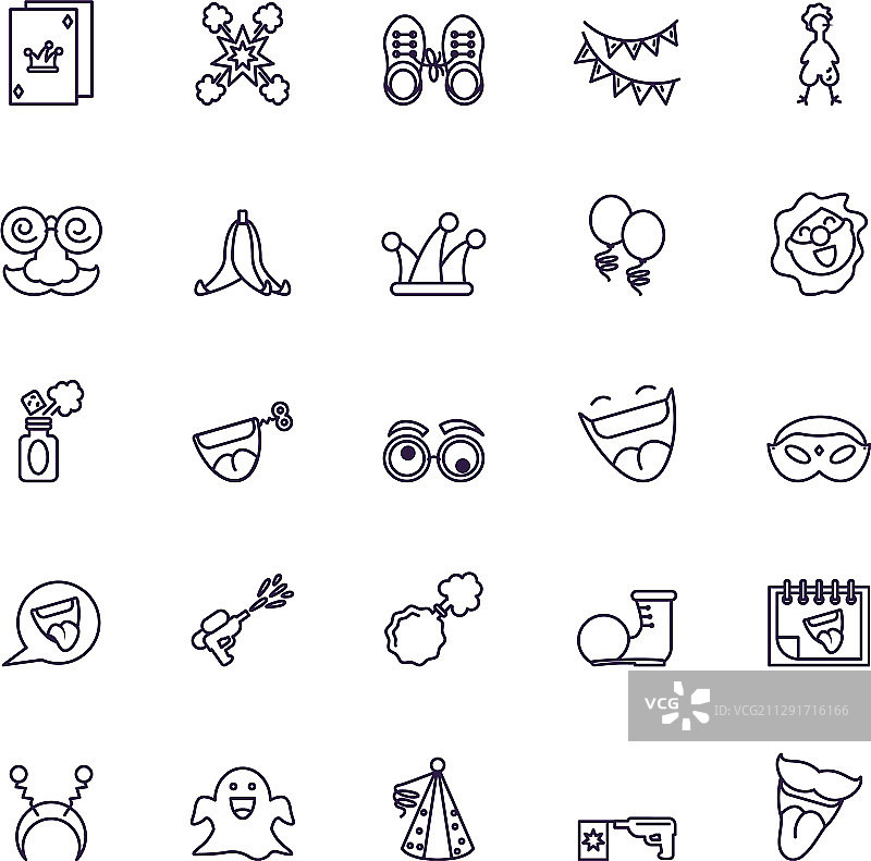 小丑鞋子和愚人节图标图片素材