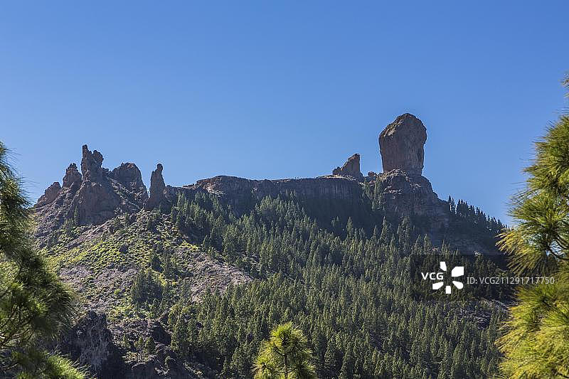 罗克努布洛山，西班牙加那利群岛大加那利岛图片素材