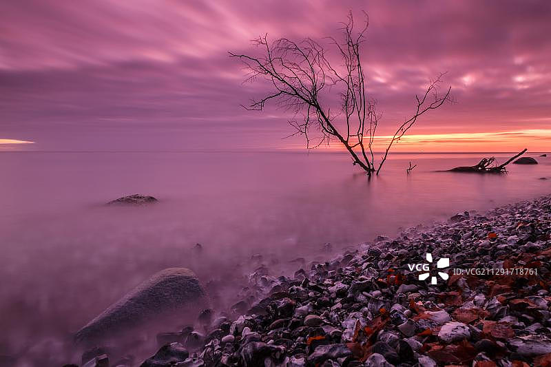 德国亚斯蒙德国家公园海岸的黎明图片素材