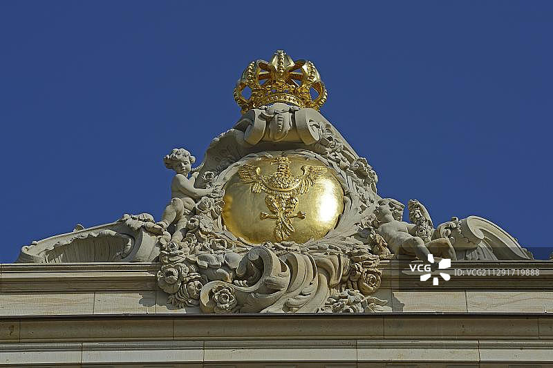 勃兰登堡州波茨坦城市宫殿上的普鲁士雄鹰图片素材