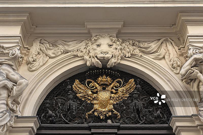 维也纳旧市政厅18世纪早期双头鹰立面图片素材