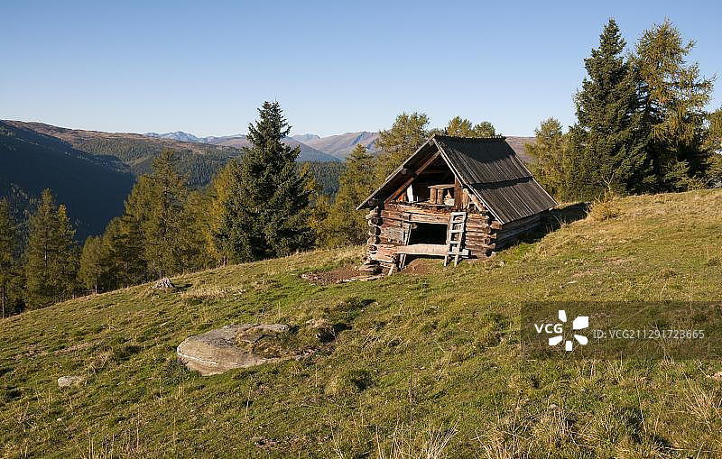 隆高地区，萨尔茨堡，奥地利山区小屋图片素材