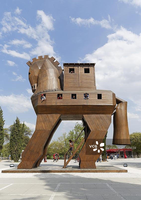 特洛伊木马，特洛伊，恰纳卡莱省，马尔马拉地区，土耳其，亚洲图片素材