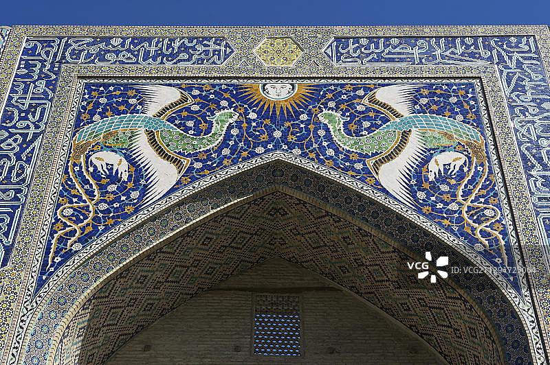 乌兹别克斯坦布哈拉的纳迪尔·迪万-贝吉伊斯兰学校图片素材