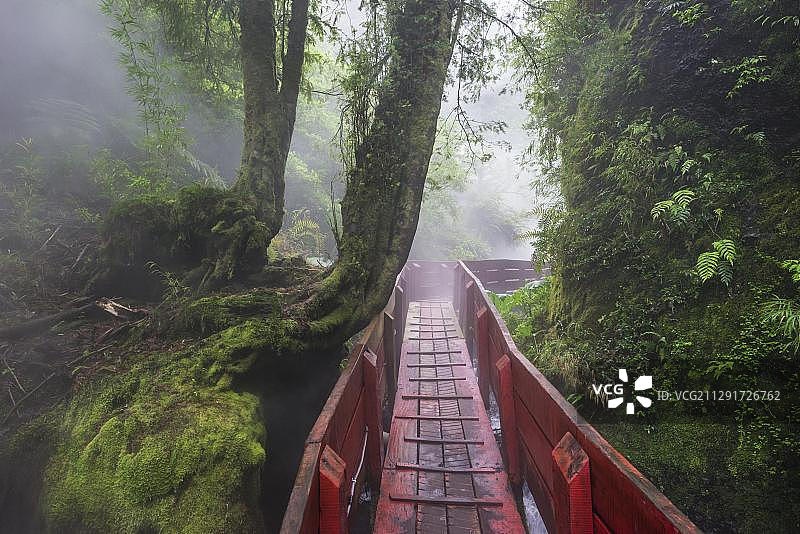 智利洛斯里奥斯大区潘吉普伊的几何温泉图片素材