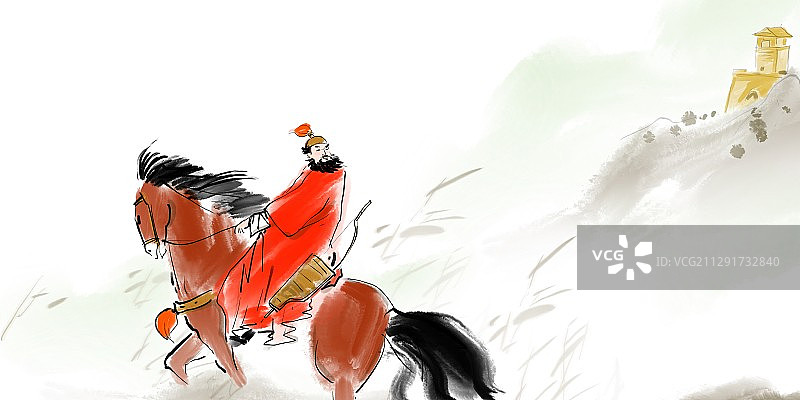 传统文化古典名著文学插图三国演义曹操东临碣石图片素材