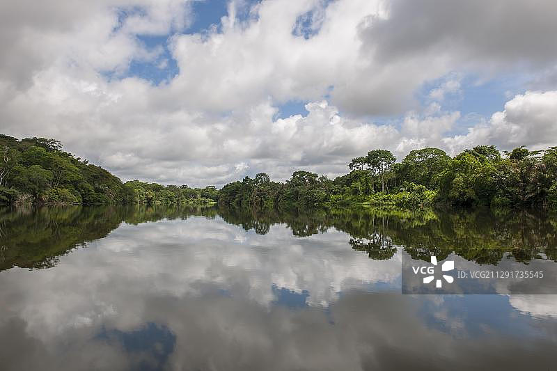 蒂瓦伊岛野生动物保护区，位于非洲塞拉利昂南部省莫阿河图片素材