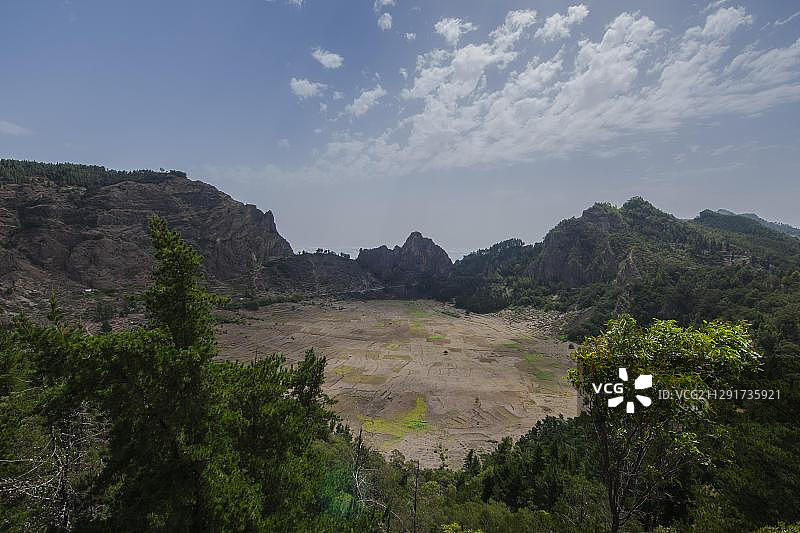 科瓦火山口，农业用地，圣安唐岛，佛得角，非洲图片素材