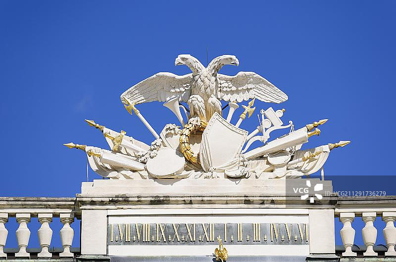 美泉宫的双头鹰雕塑，维也纳，奥地利，欧洲图片素材