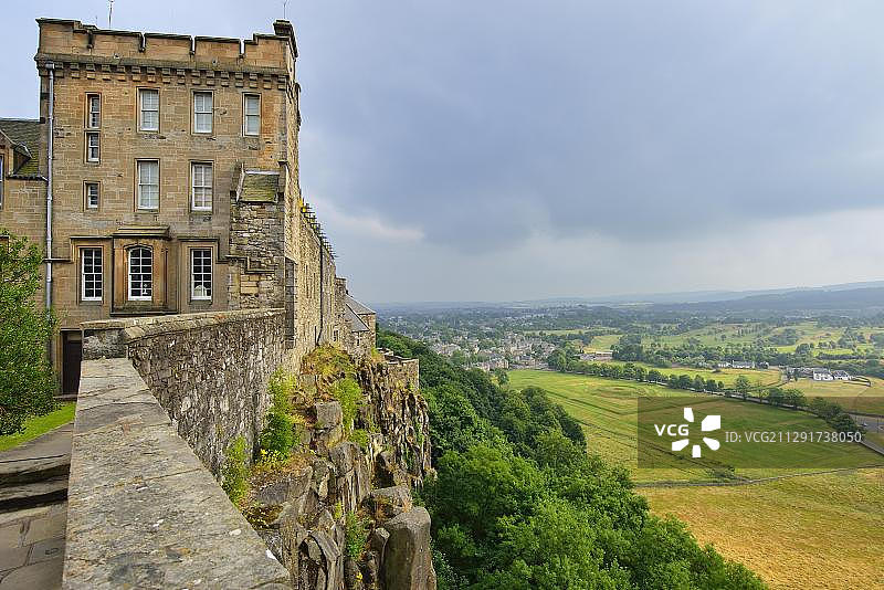 斯特灵城堡墙上的景色，苏格兰中部，英国，欧洲图片素材