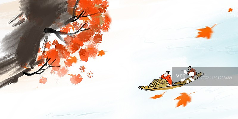 传统文化古典名著文学插图苏轼赤壁赋图片素材