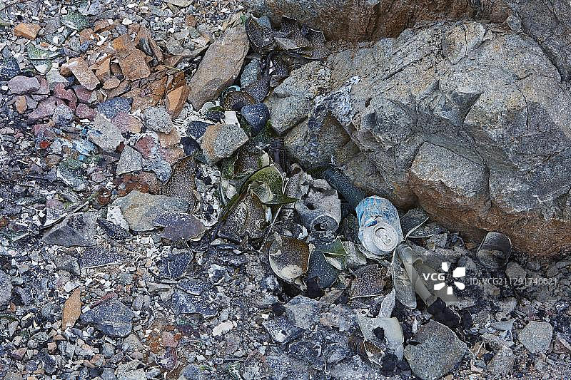 阿苏卡国家公园海滩上的垃圾，智利，南美洲图片素材
