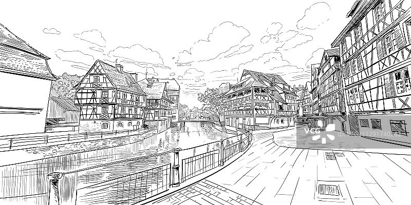 法国小四分之一斯特拉斯堡法国图片素材