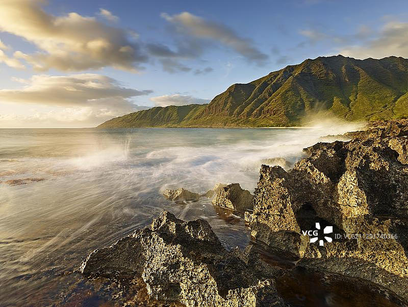 卡ena角州立公园的海岸，瓦胡岛，夏威夷，美国，北美图片素材