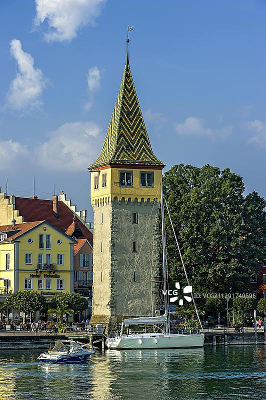 德国博登湖林道的老灯塔图片素材