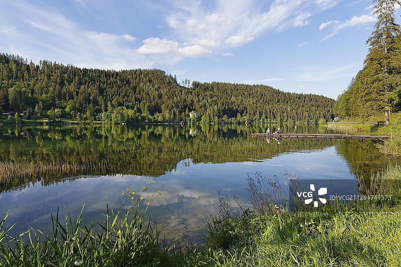 埃劳夫湖，奥地利施蒂利亚州玛丽亚采尔附近图片素材