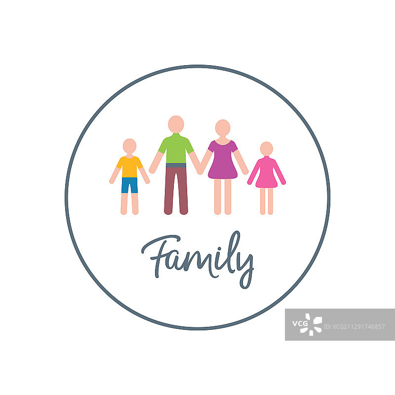 有两名儿童的家庭设计模板图片素材