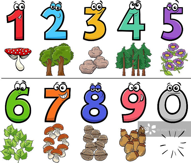 自然主题卡通数字教育素材图片素材