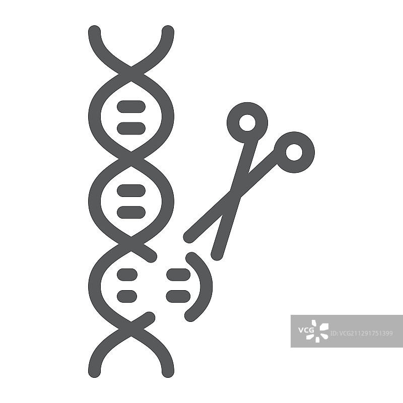 基因组编辑技术和DNA线条图标图片素材