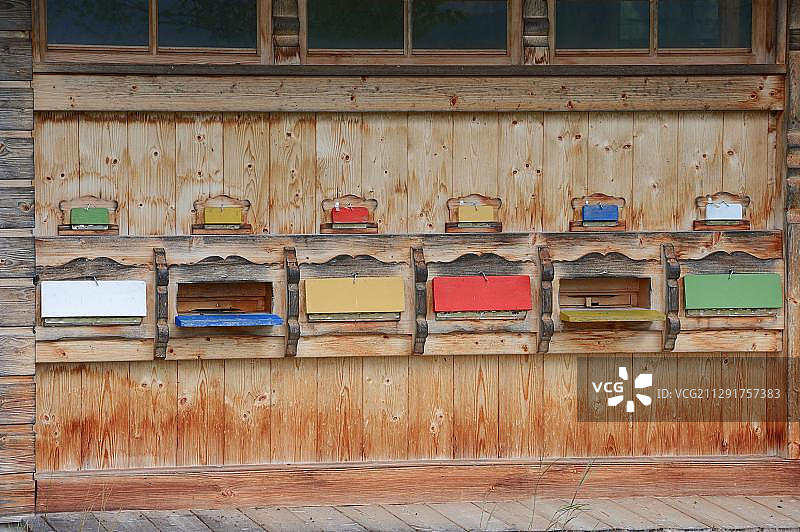 德国巴伐利亚韦尔登费尔瑟地区的蜂箱图片素材