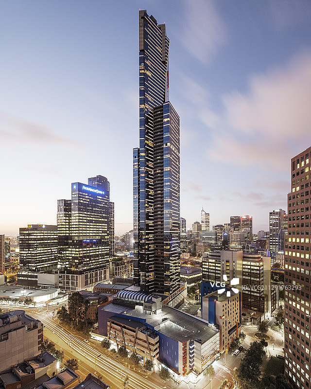 墨尔本尤里卡大厦夜景图片素材