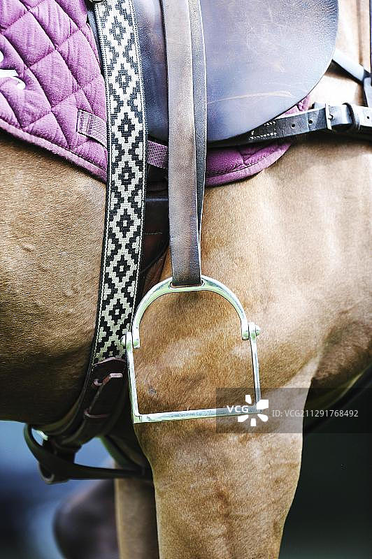 马球小马上的特殊马镫、马球马镫图片素材