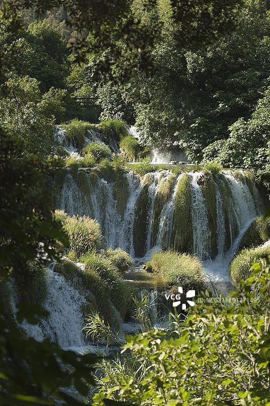 克罗地亚克尔卡国家公园瀑布图片素材