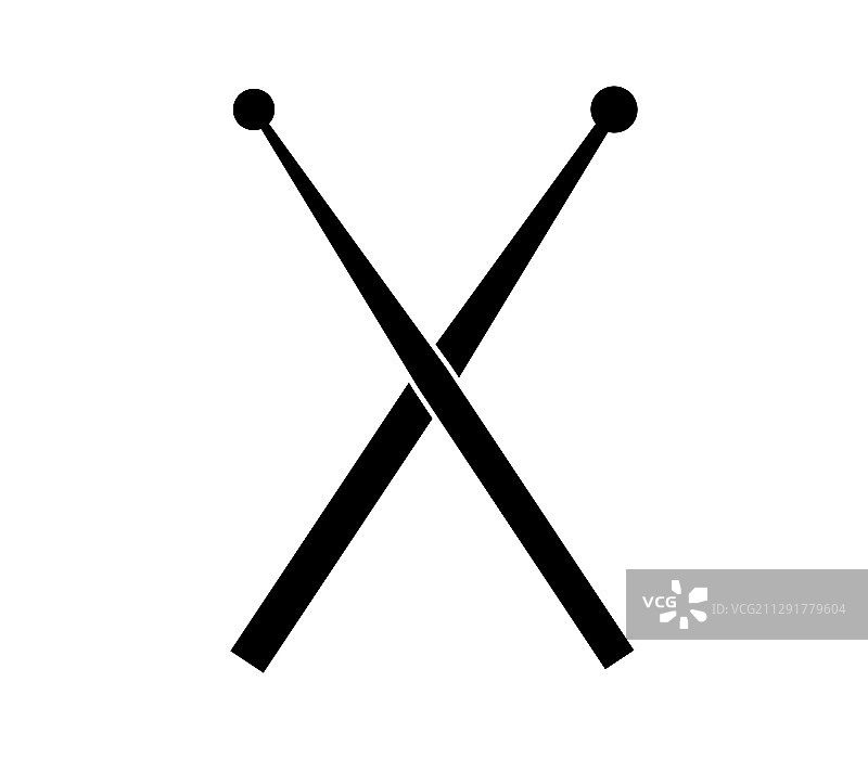 白色背景上的鼓槌图标图片素材