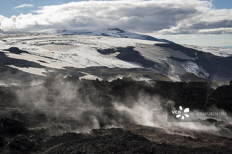 Fimmvoerouhals火山上的Gooahraun地热区，冰岛南部图片素材