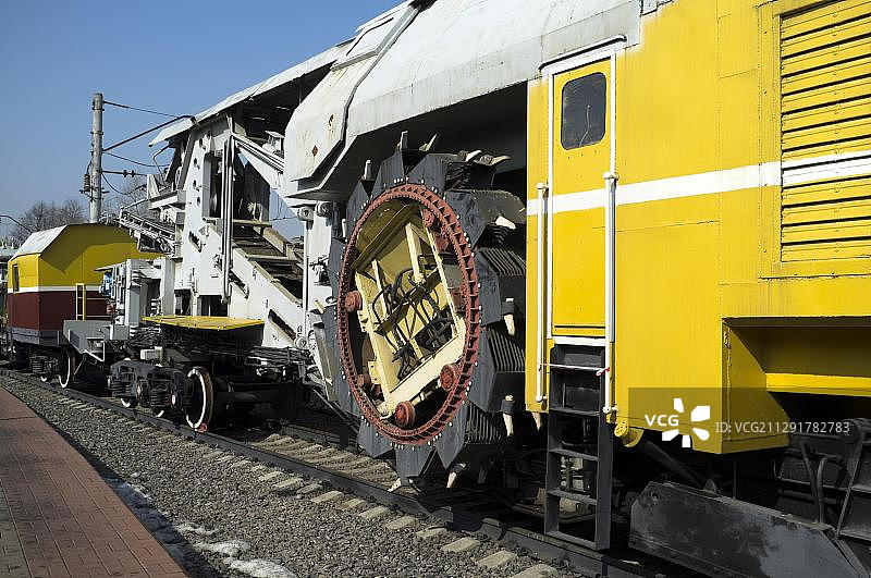 1987年产俄罗斯铁路收割机UM1图片素材