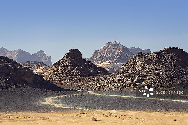 利比亚沙漠，阿卡库斯山脉，利比亚，撒哈拉，非洲图片素材