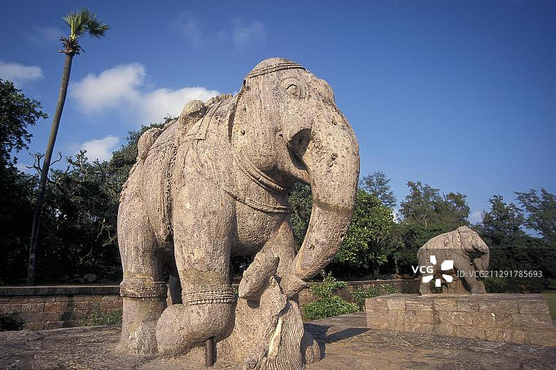 苏利耶太阳神庙的石象，联合国教科文组织世界遗产，印度奥里萨邦图片素材