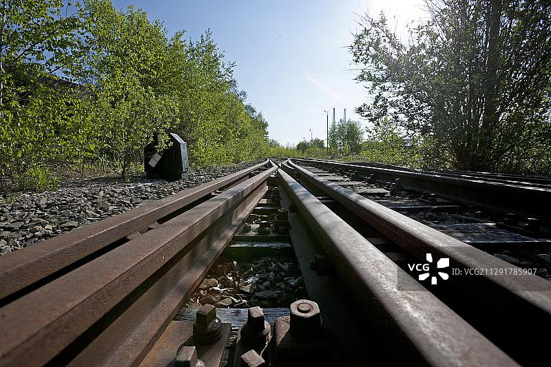 废弃的铁路线，铁路轨道，德国铁路，德国，欧洲图片素材