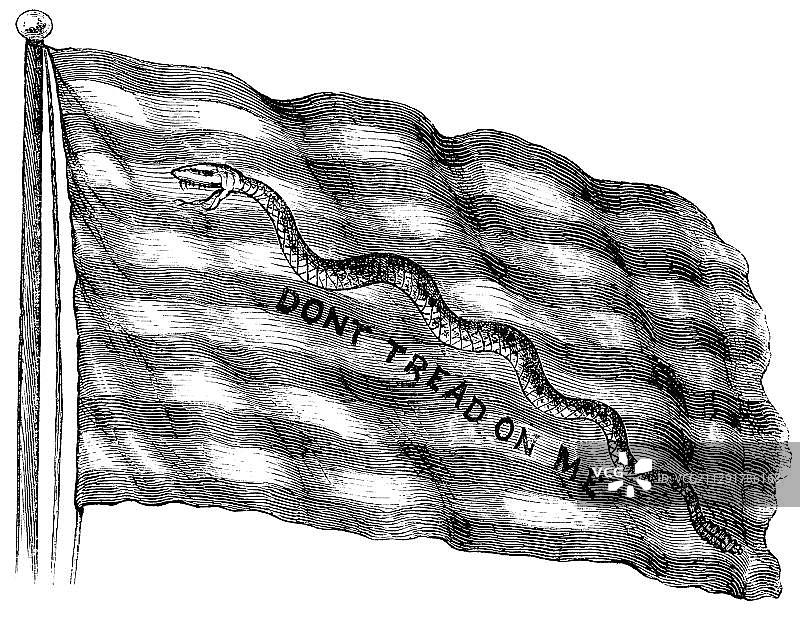 美国海军旗帜，“DONT TREAD ON ME”图片素材