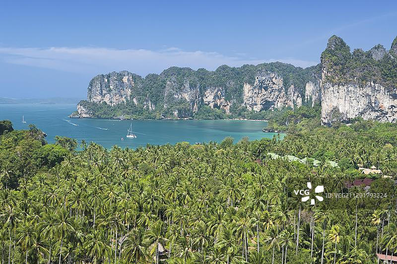 泰国甲米府莱雷海滩西部的观景点图片素材