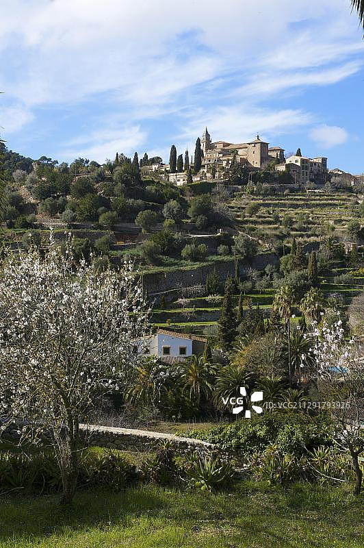 西班牙巴利阿里群岛马略卡岛瓦尔德莫萨图片素材