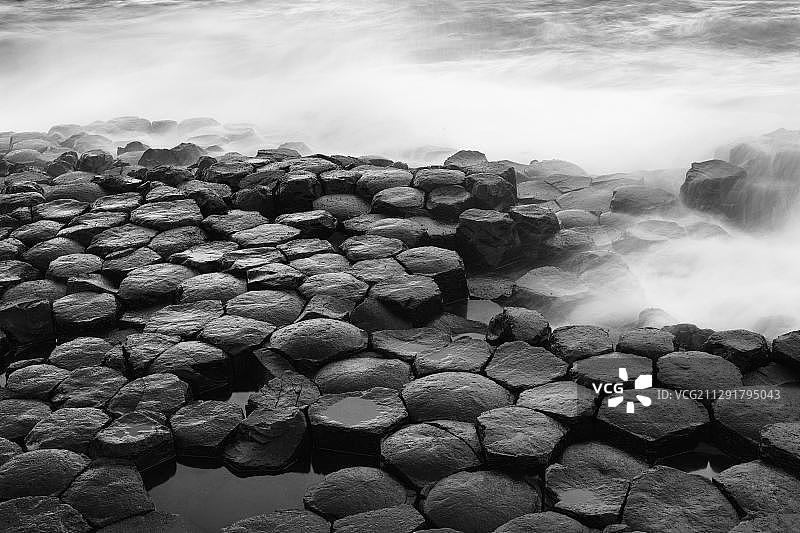巨人堤道玄武岩柱，堤道海岸，安特里姆郡，北爱尔兰，英国，欧洲图片素材