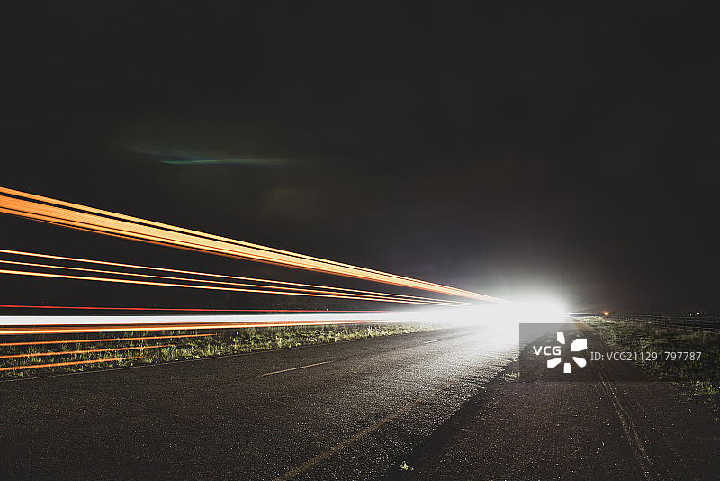 敖德萨道路上的光迹，美国得克萨斯州图片素材