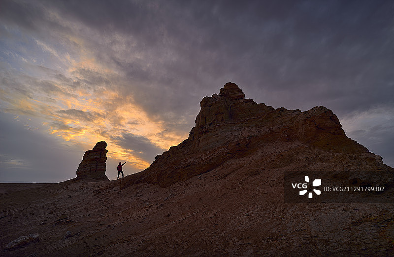 俄博梁晚霞图片素材
