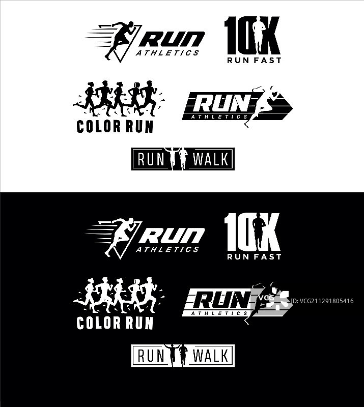 奔跑标志剪影设计素材图片素材