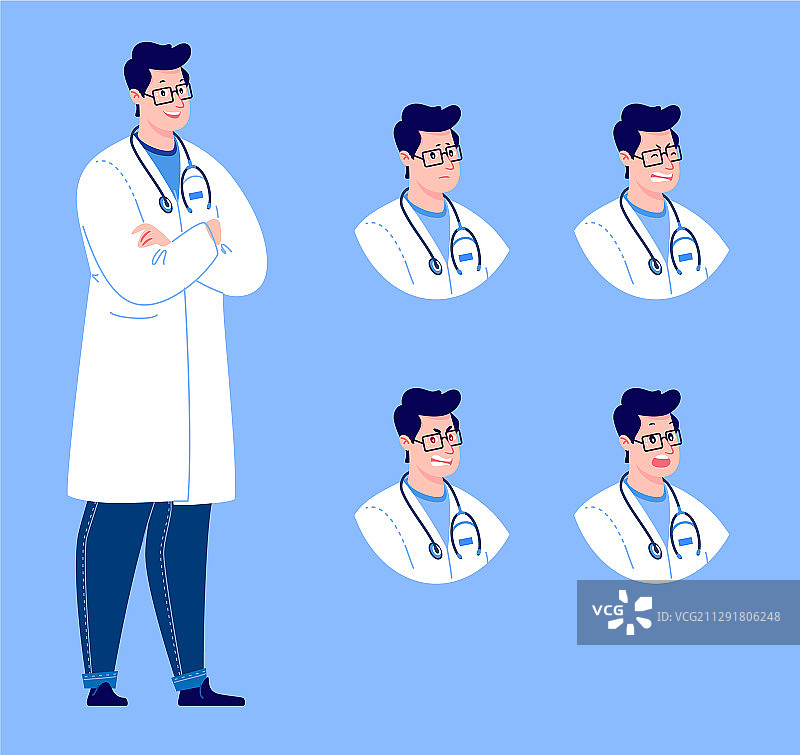 具有各种造型的医生人物创作集图片素材