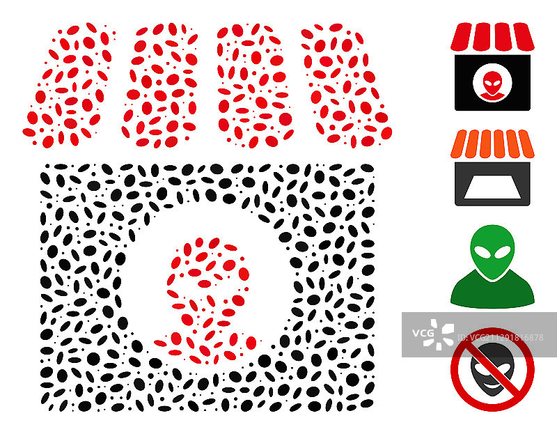 点状马赛克外星人商店图片素材