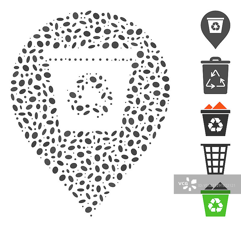 虚线拼贴回收站标记图片素材