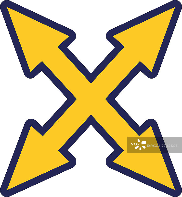 所有方向箭头设计线条和填充样式图片素材