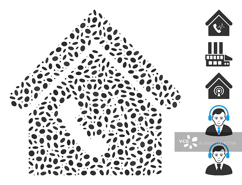 圆点拼贴电话亭建筑图片素材